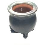 Mate Tradicional En Calabaza Y Cerámica Emboquillado Acero
