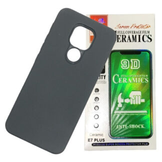 Protector Carcasa Funda Motorola Moto E7 Plus + Vidrio Full