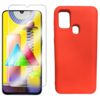 Protector Silicona Case Funda Samsung M31 + Vidrio Hd 9h
