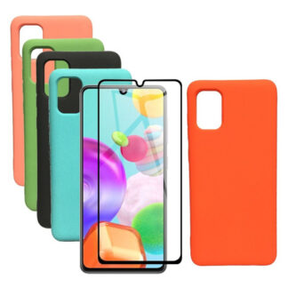 Samsung A31 Silicona Premium Case + Templado Full Hansbroter