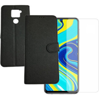Protector Flip Estuche Tapa Redmi Note 9 + Vidrio Templado