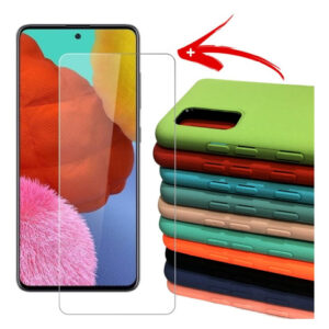 Samsung Galaxy A31 Silicona Case Protector Funda + Vidrio Hd