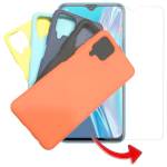 Silicona Case Samsung Galaxy A12 Protector Con Vidrio Hd 9h