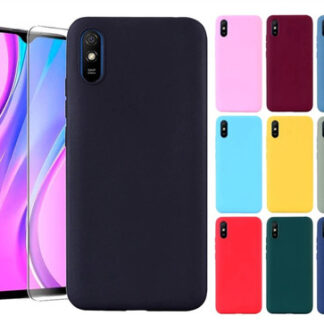 Silicona Redmi 9a Silicon Cover Case Protector + Templado 9h