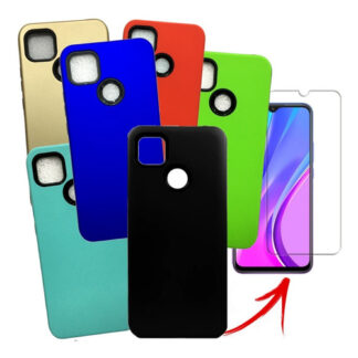 Protector Redmi 9c Case Carcasa Tipo Armor + Vidrio Templado
