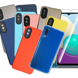Samsung Galaxy A02 Protector Case Carcasa Lisa + Templado 9h