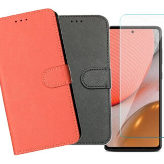 Protector Flip Estuche Tapa Samsung A12 + Vidrio Templado