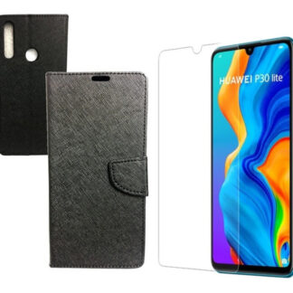 Protector Huawei P30 Lite Case Tapa Flip Agenda + Vidrio Hd