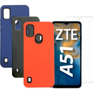 Zte Blade A51 Protector Case Premium Reforzada + Vidrio Hd